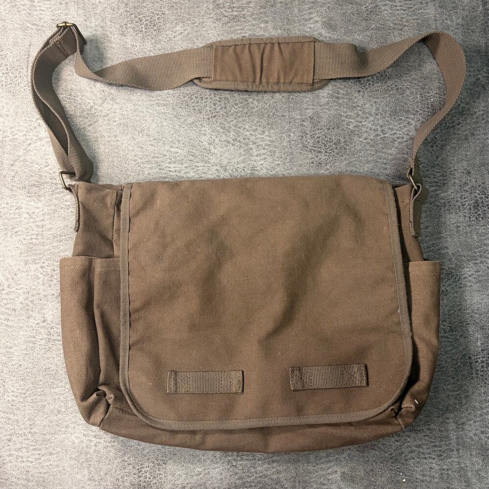 Brown Canvas Messenger Bag